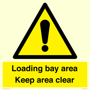 Loading bay area Keep area clear